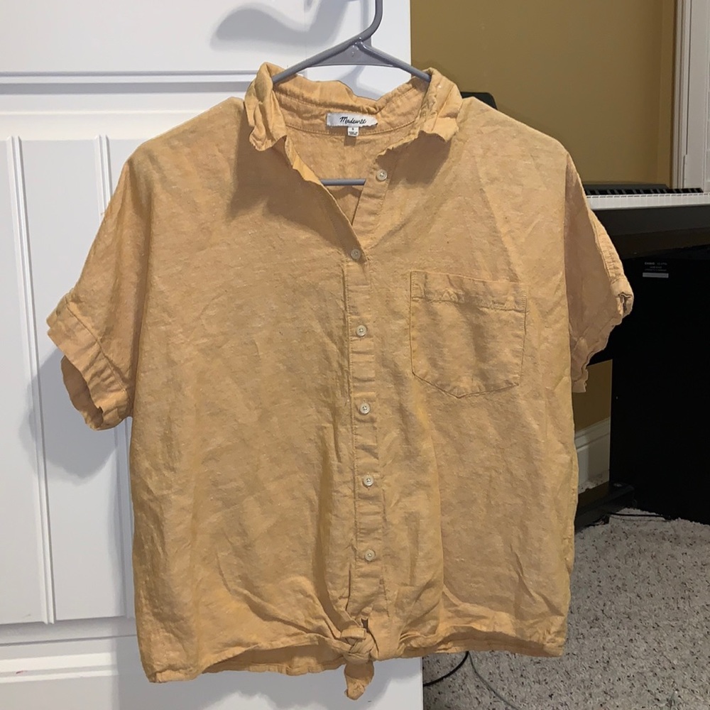 yellow Madewell button-down top